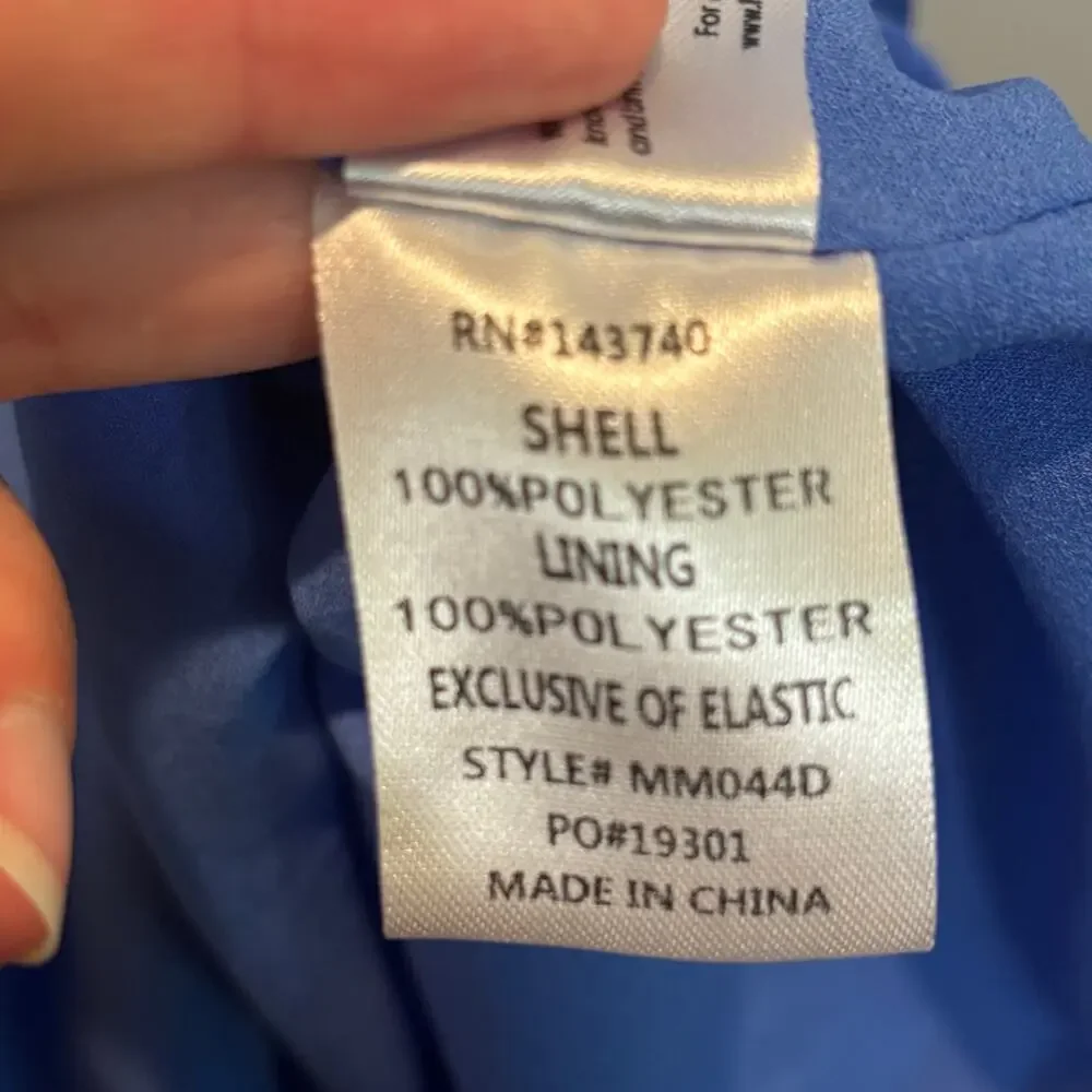 Tuckernuck Hyacinth House Luna Blue One Shoulder Satin Midi Dress - size Large